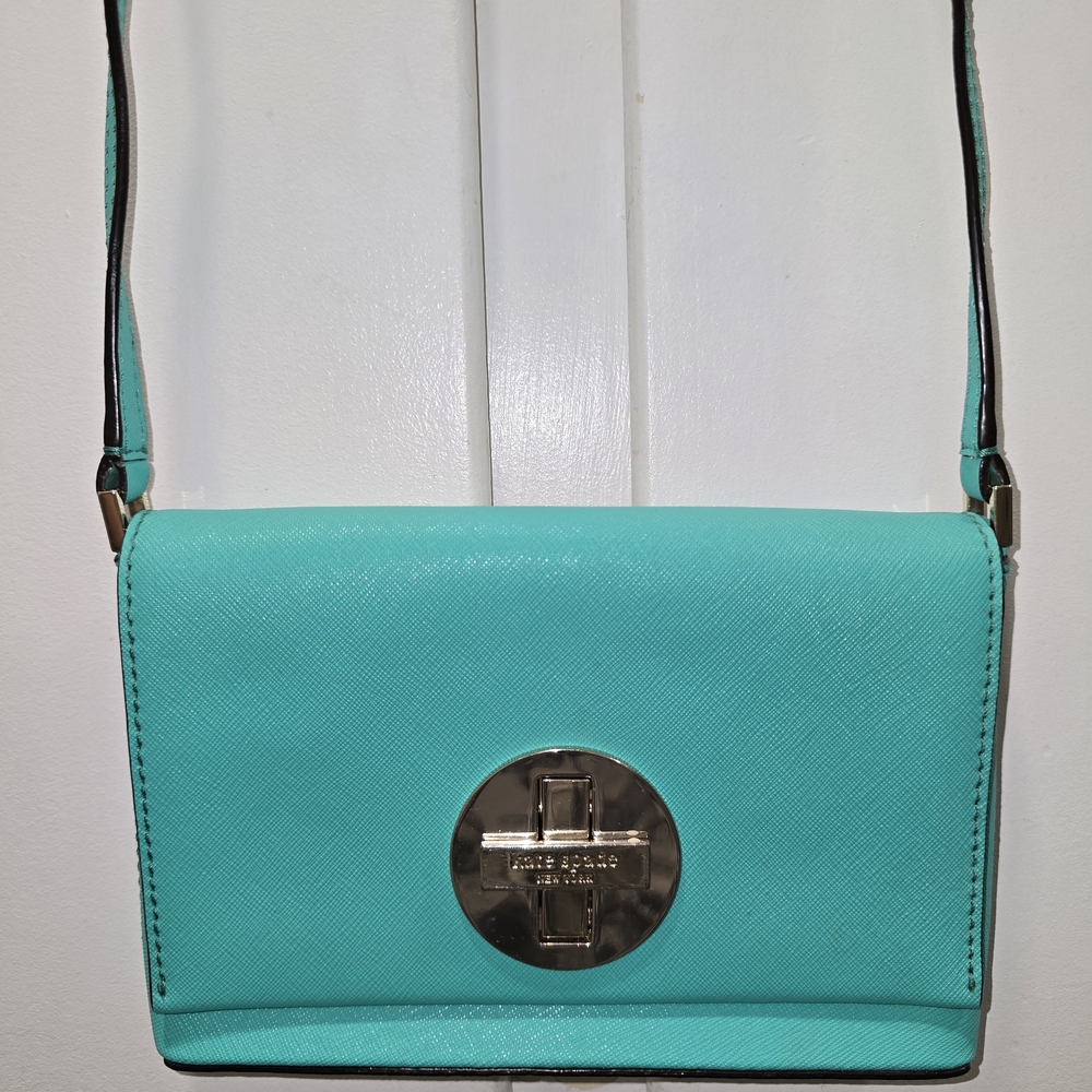 Kate Spase Turquoise Crossbody Bag Purse